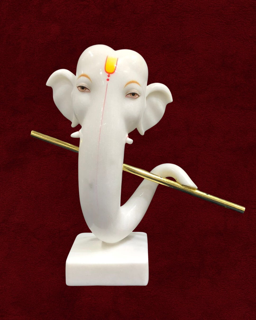 Artistic Marble Ganpati Moorti - Handcrafted Ganesh Moorti Divine Craftsmanship Temple Worship